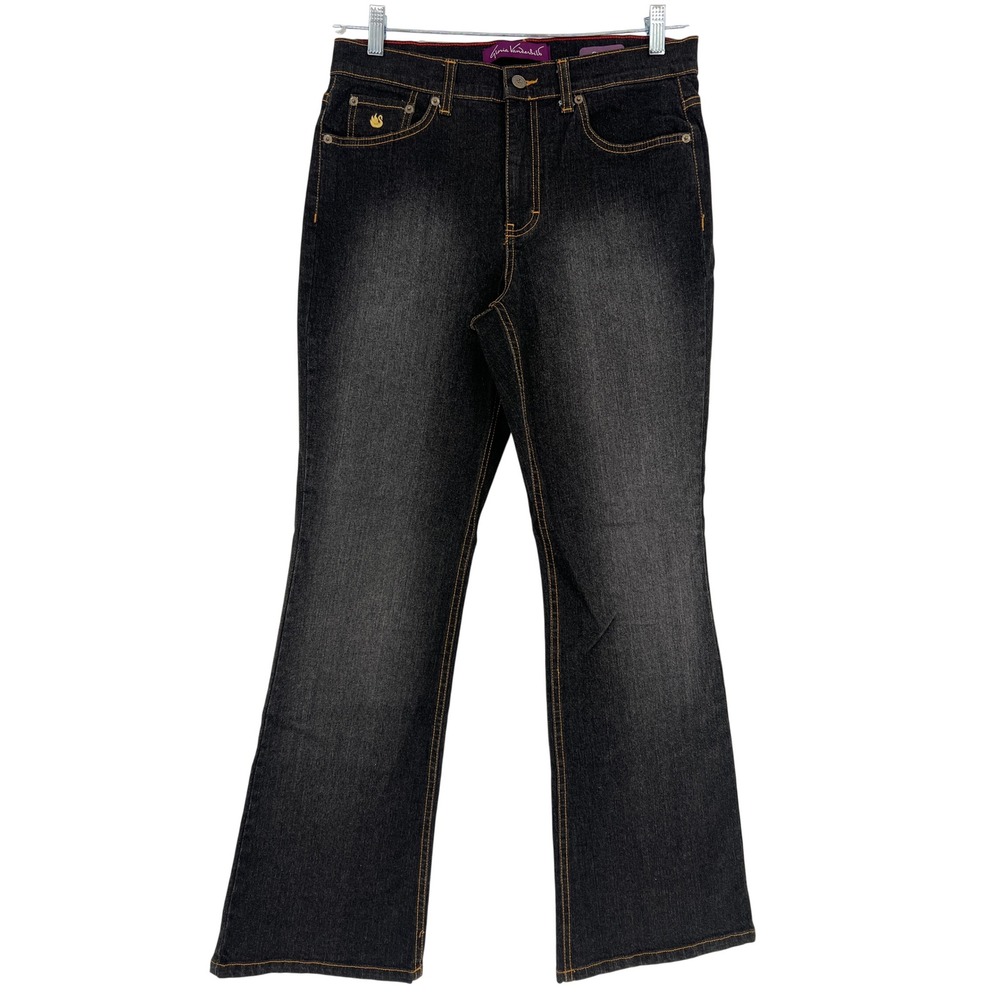 Gloria Vanderbilt Giselle Boot Cut Jeans Womens 10 Black Stretch Denim Flare NEW